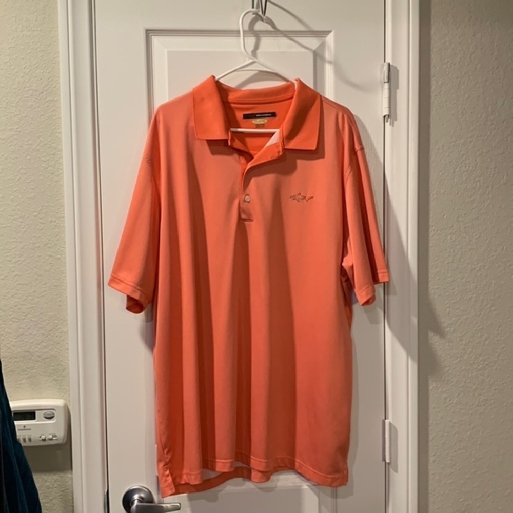 Greg Norman Play Dry Orange/Coral Polo Golf Shirt Size XXL EUC #0327 - Picture 2 of 8